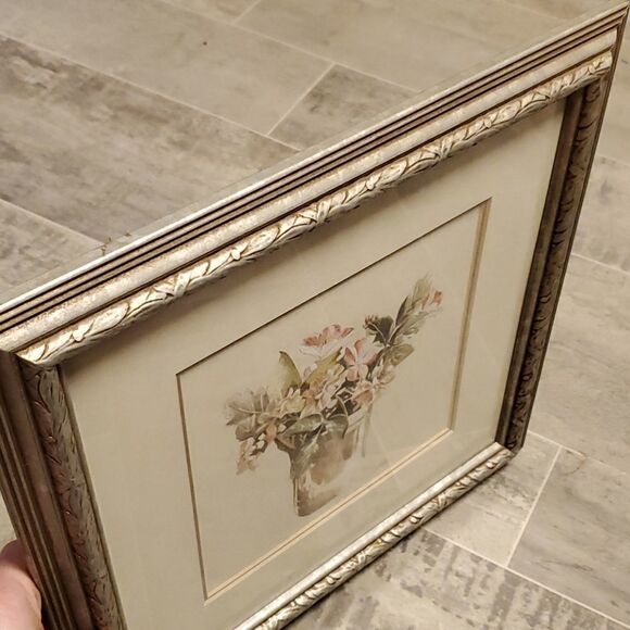 EUC Beautiful Silver Metallic Square Sketched Art - Picture 3 of 5